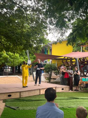 Schuljahresendfeier / End of schoolyear celebration / Farewell to Albert Kpengbaare