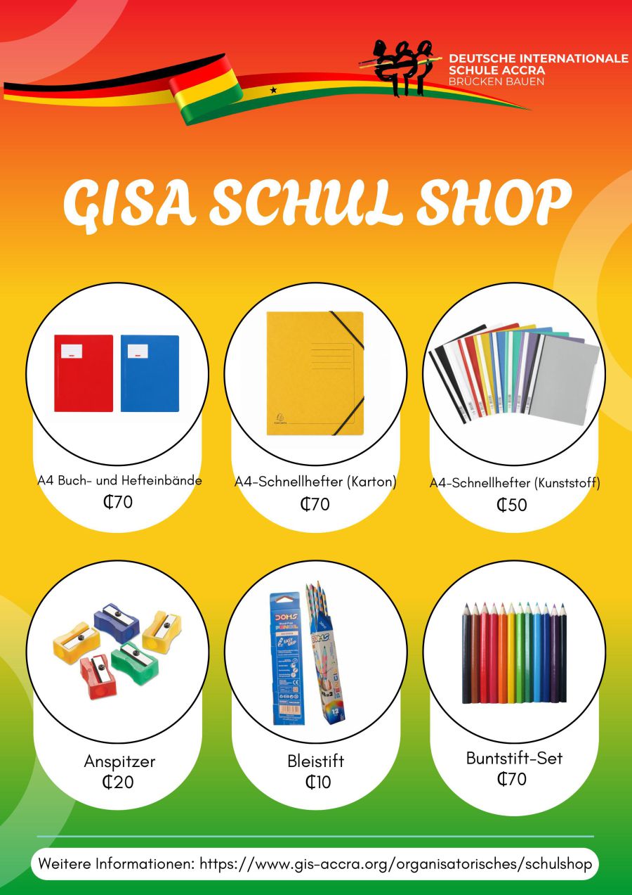 GISA School Shop Preisliste 2026/2027 Seite 1