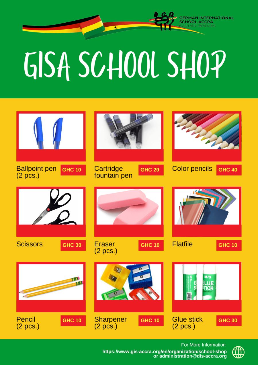GISA School Shop Preisliste 2025/2026 Seite 1